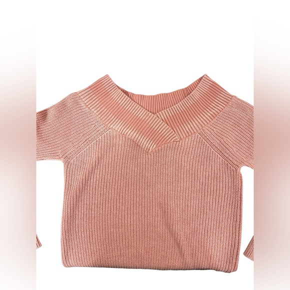 Rag & Bone Peachy Pink Dawn Off Shoulder Knit Cotton Sweater XXS Preppy Beach - Picture 11 of 14